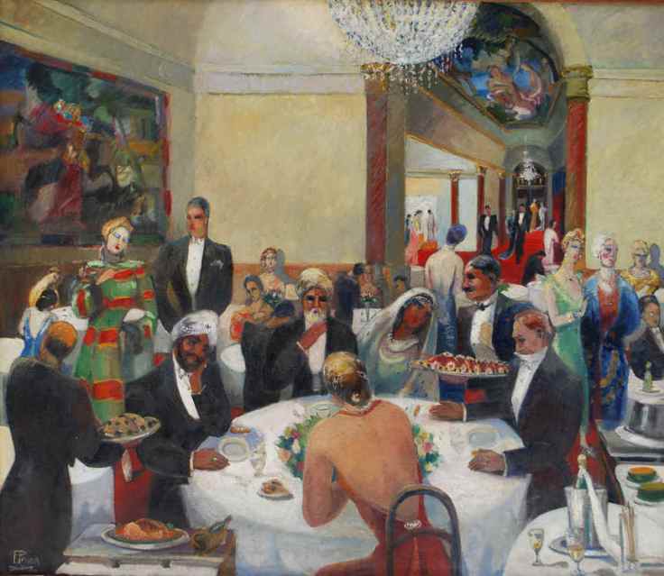 "L´hotel Ritz. Paris". Pierre Penon. c. 1925. Óleo sobre lienzo